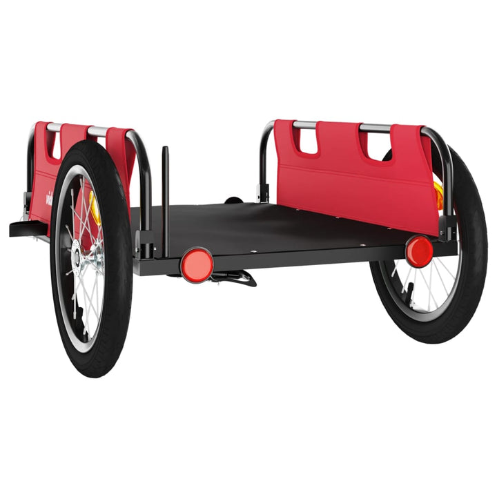 cykeltrailer oxfordstof og jern rød