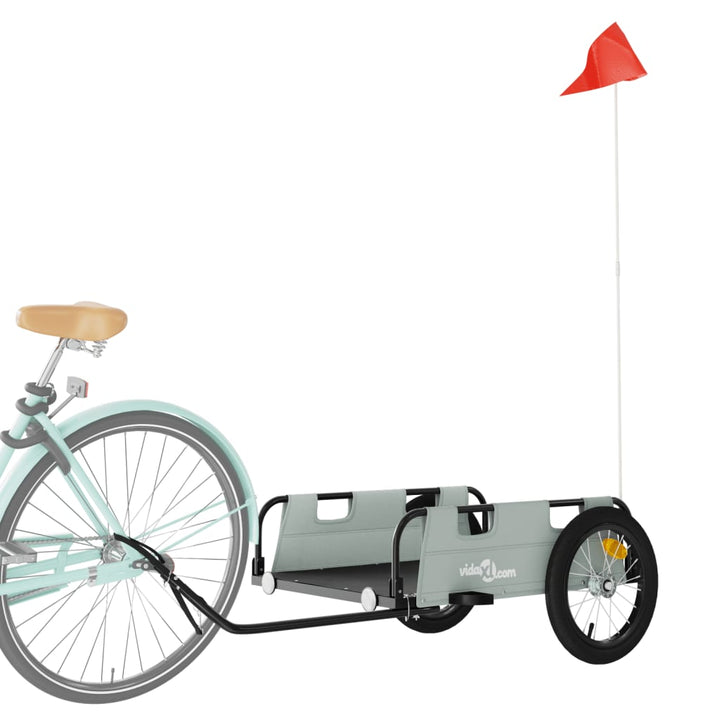 cykeltrailer oxfordstof og jern grå