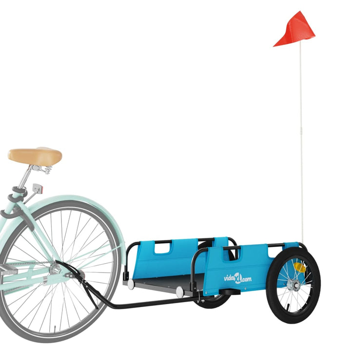 cykeltrailer oxfordstof og jern blå