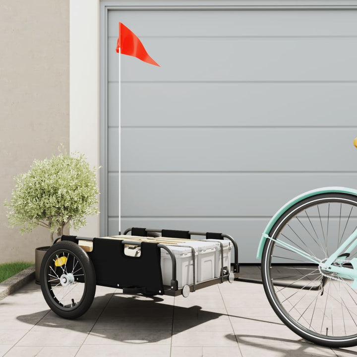 cykeltrailer oxfordstof og jern sort
