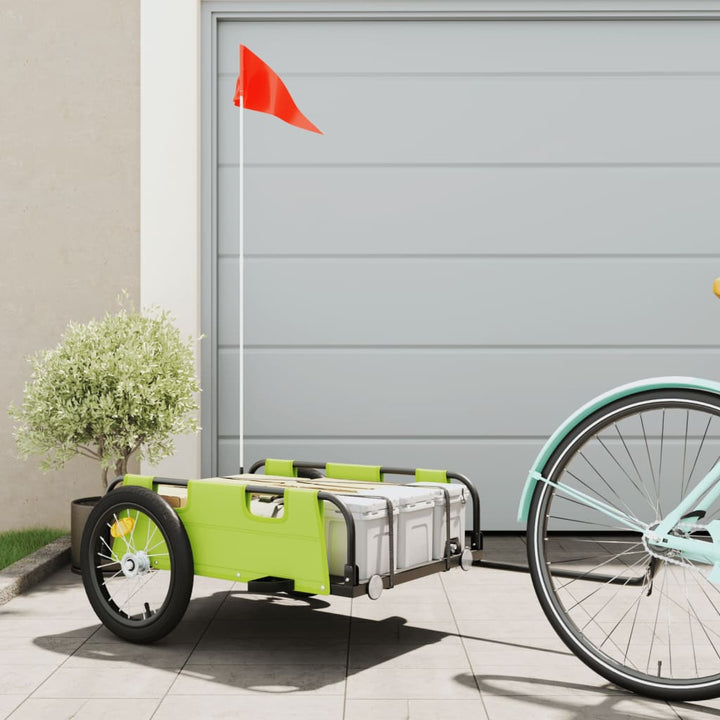 cykeltrailer oxfordstof og jern grøn
