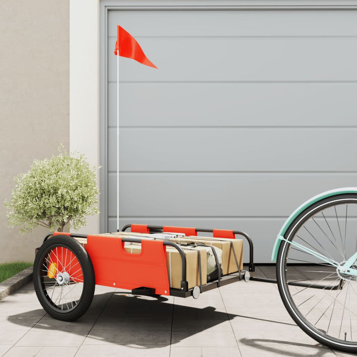 cykeltrailer til kæledyr oxfordstof og jern orange