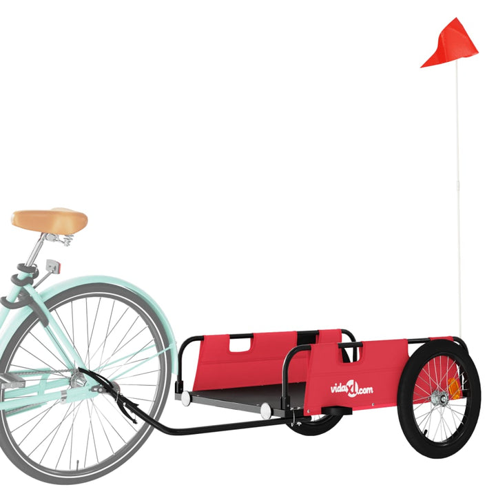 cykeltrailer oxfordstof og jern rød