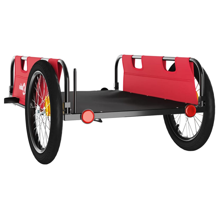 cykeltrailer oxfordstof og jern rød