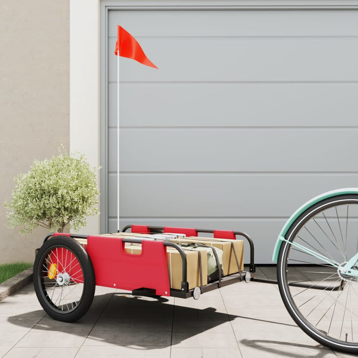 cykeltrailer oxfordstof og jern rød