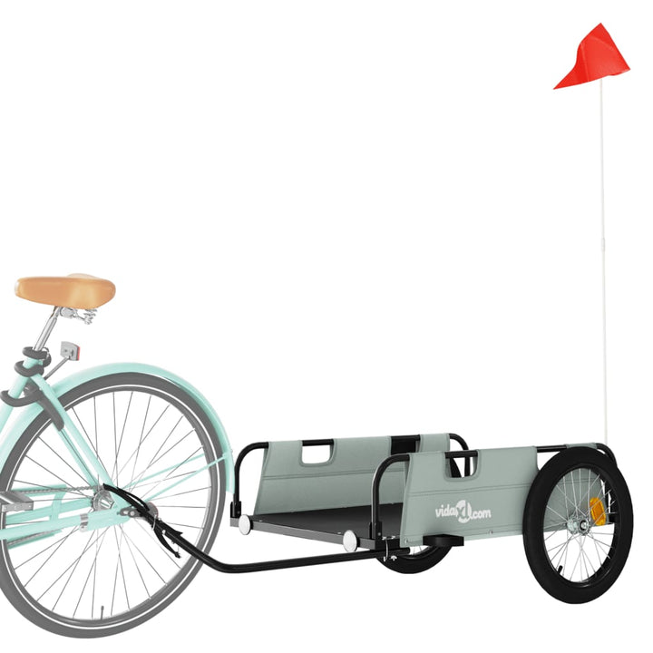 cykeltrailer oxfordstof og jern grå