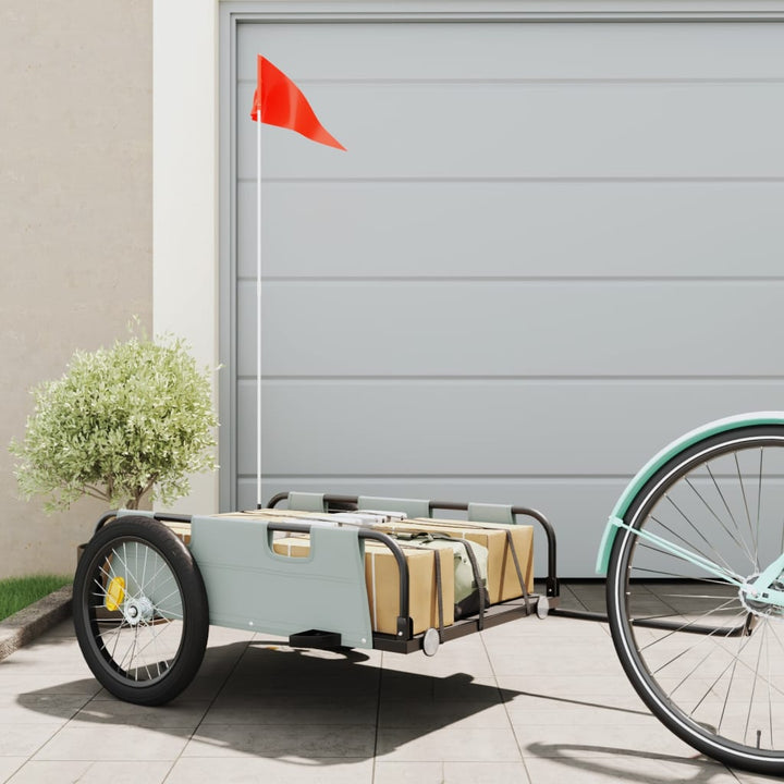 cykeltrailer oxfordstof og jern grå