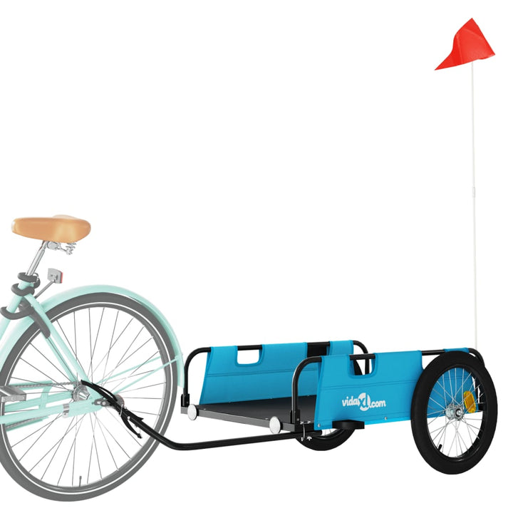cykeltrailer oxfordstof og jern blå