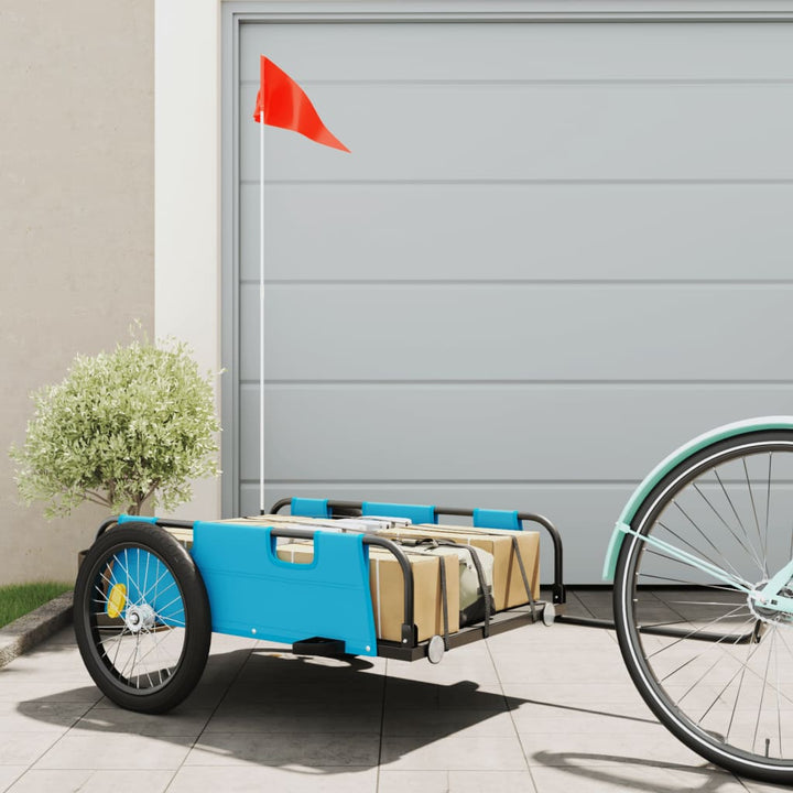 cykeltrailer oxfordstof og jern blå