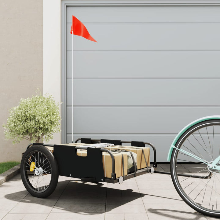 cykeltrailer oxfordstof og jern sort