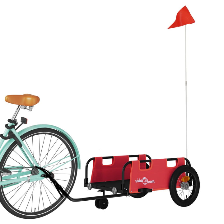 cykeltrailer oxfordstof og jern rød