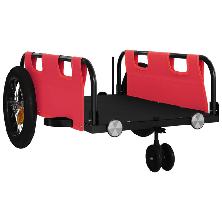 cykeltrailer oxfordstof og jern rød