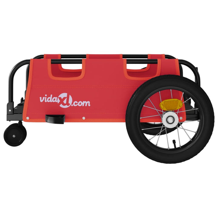 cykeltrailer oxfordstof og jern rød