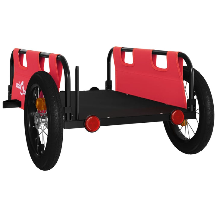 cykeltrailer oxfordstof og jern rød