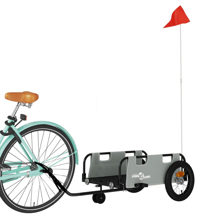 cykeltrailer oxfordstof og jern grå