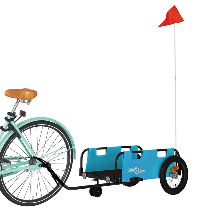 cykeltrailer oxfordstof og jern blå
