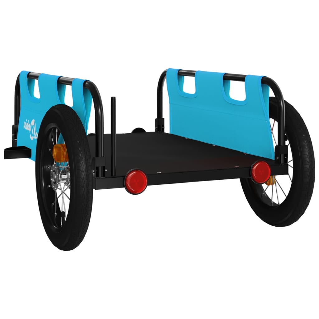 cykeltrailer oxfordstof og jern blå