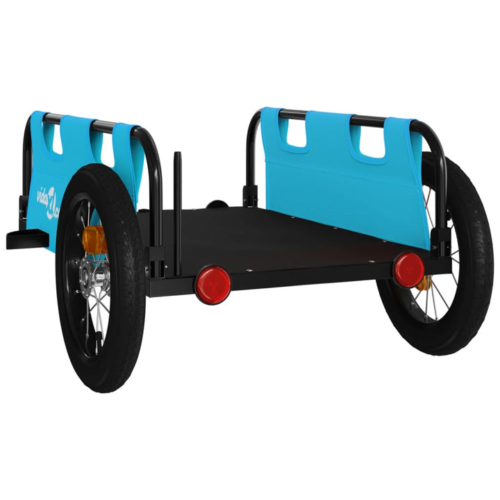 cykeltrailer oxfordstof og jern blå