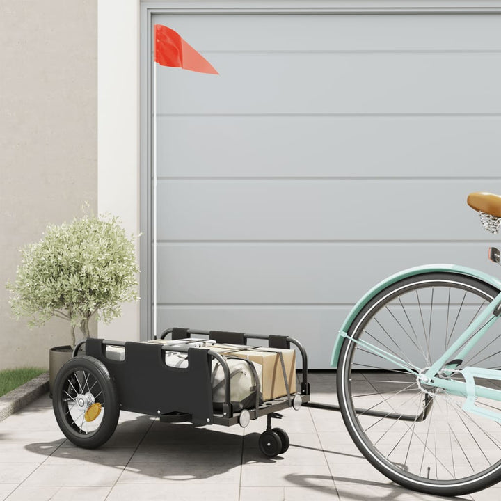 cykeltrailer oxfordstof og jern sort