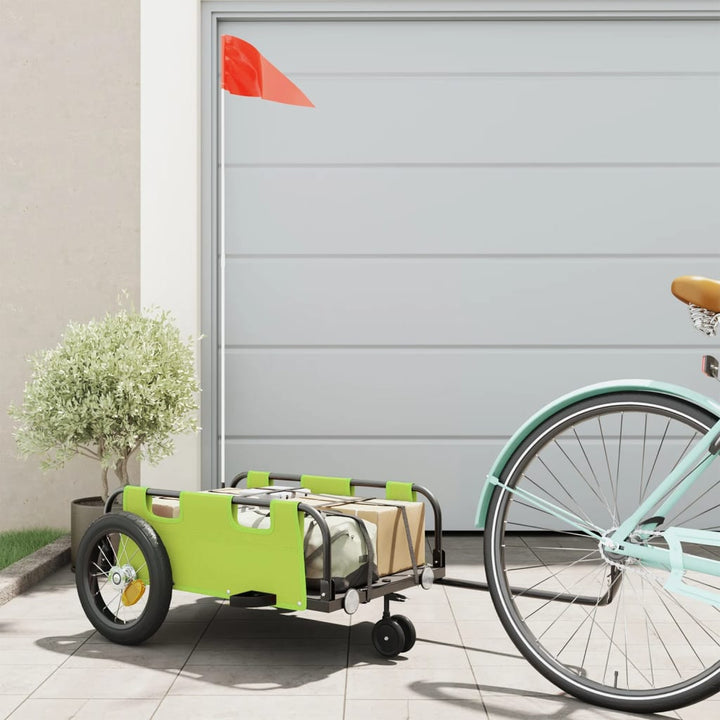 cykeltrailer oxfordstof og jern grøn