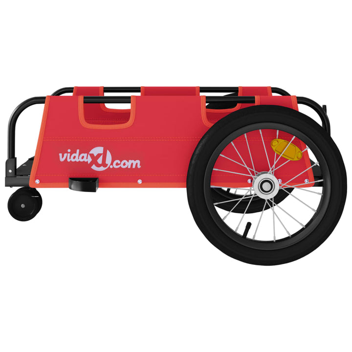 cykeltrailer oxfordstof og jern rød