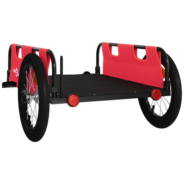 cykeltrailer oxfordstof og jern rød