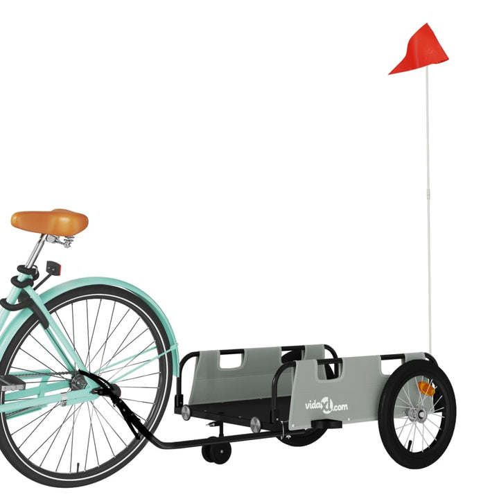 cykeltrailer oxfordstof og jern grå
