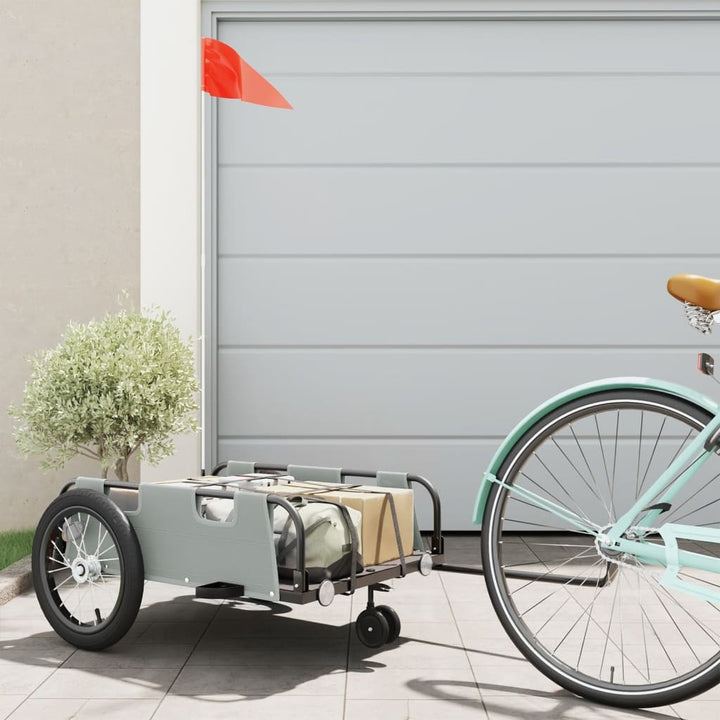 cykeltrailer oxfordstof og jern grå