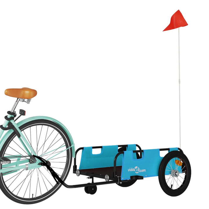 cykeltrailer oxfordstof og jern blå