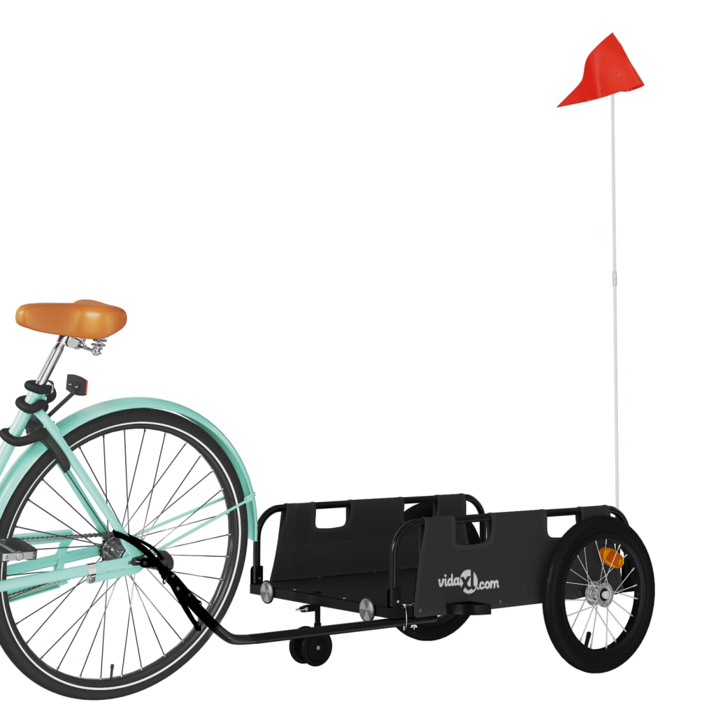 cykeltrailer oxfordstof og jern sort