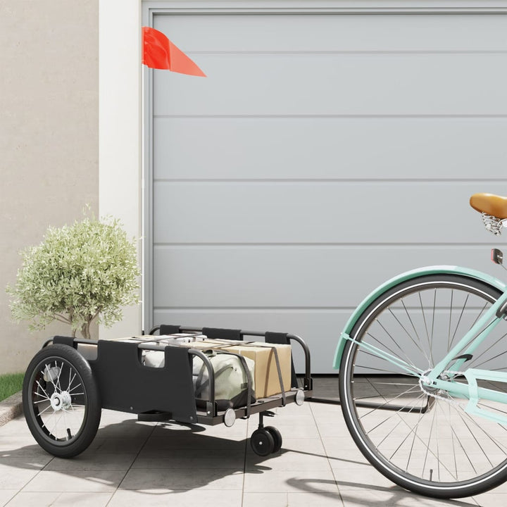 cykeltrailer oxfordstof og jern sort