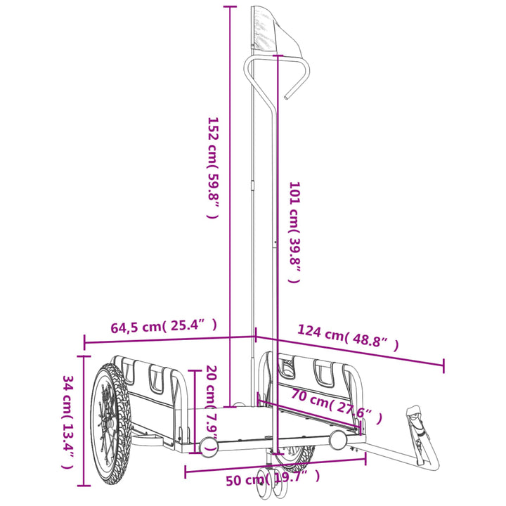 cykeltrailer oxfordstof og jern grøn