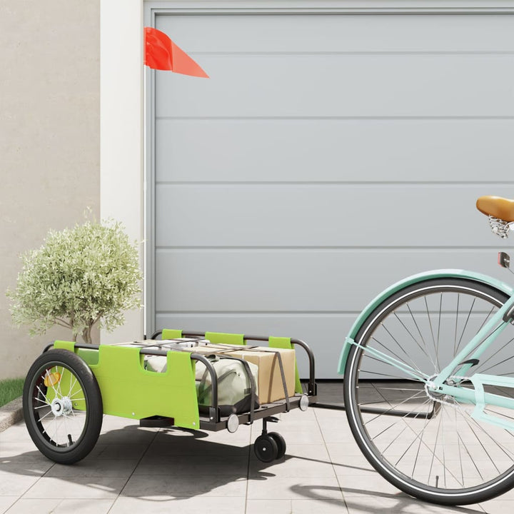 cykeltrailer oxfordstof og jern grøn