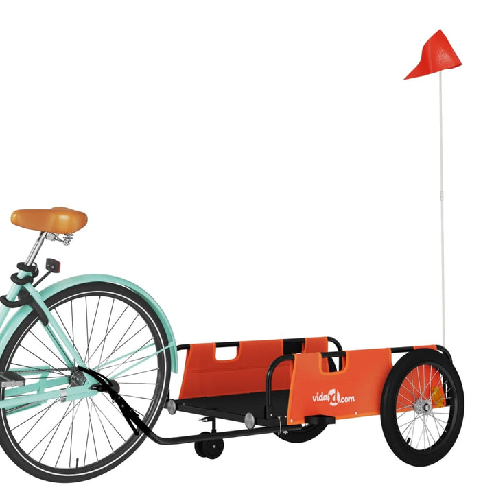 cykelanhænger oxfordstof og jern orange og sort