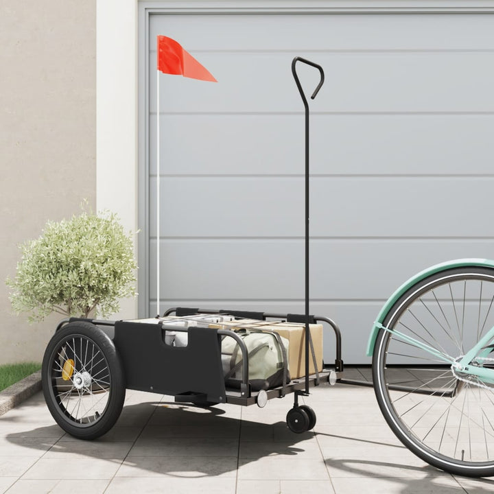 cykeltrailer oxfordstof og jern sort