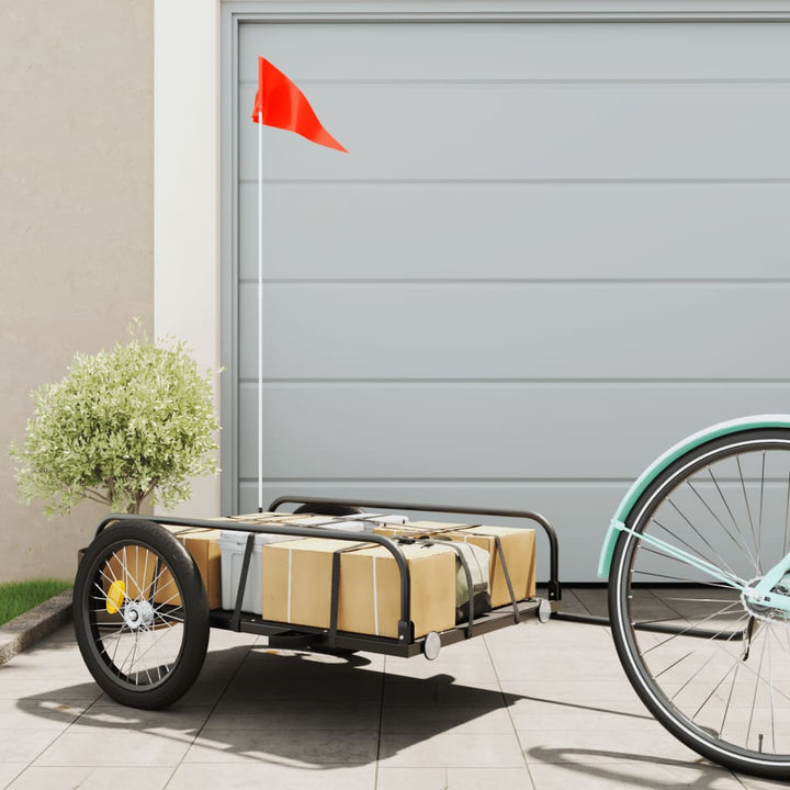 cykelanhænger 135x70x37 cm jern sort