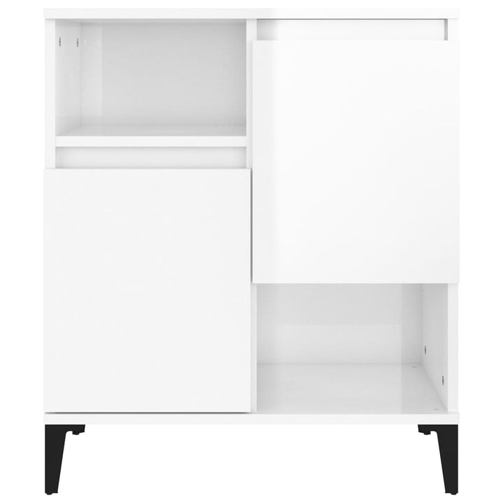 skænke 2 stk. 60x35x70 cm konstrueret træ hvid højglans