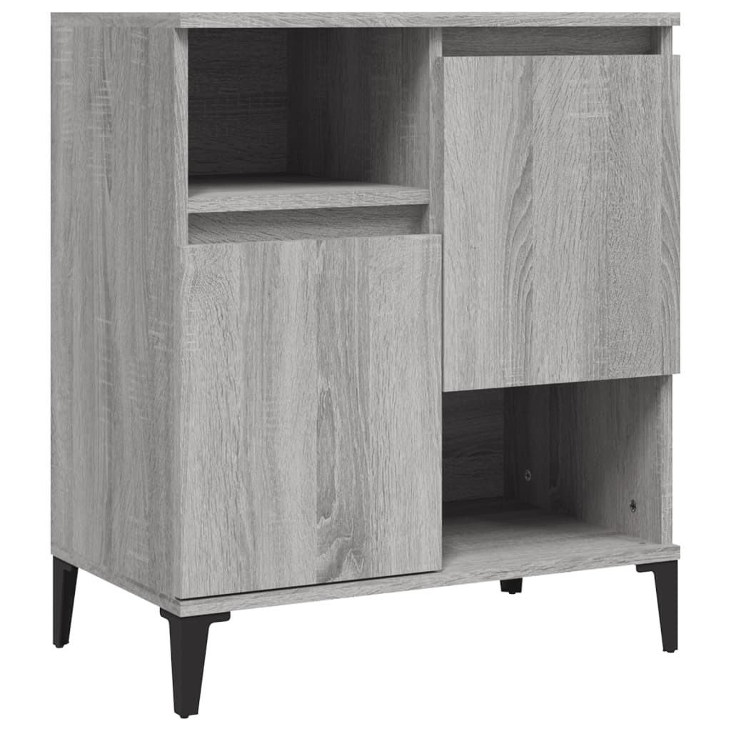 skænke 2 stk. 60x35x70 cm konstrueret træ grå sonoma-eg