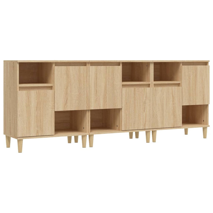 skænke 3 stk. 60x35x70 cm konstrueret træ sonoma-eg