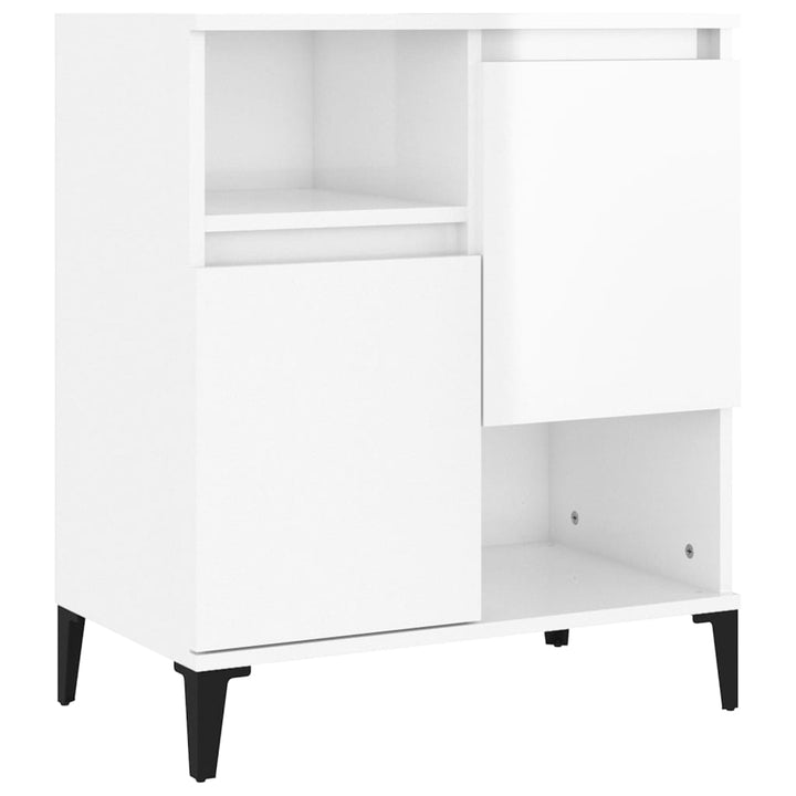 skænke 3 stk. 60x35x70 cm konstrueret træ hvid højglans