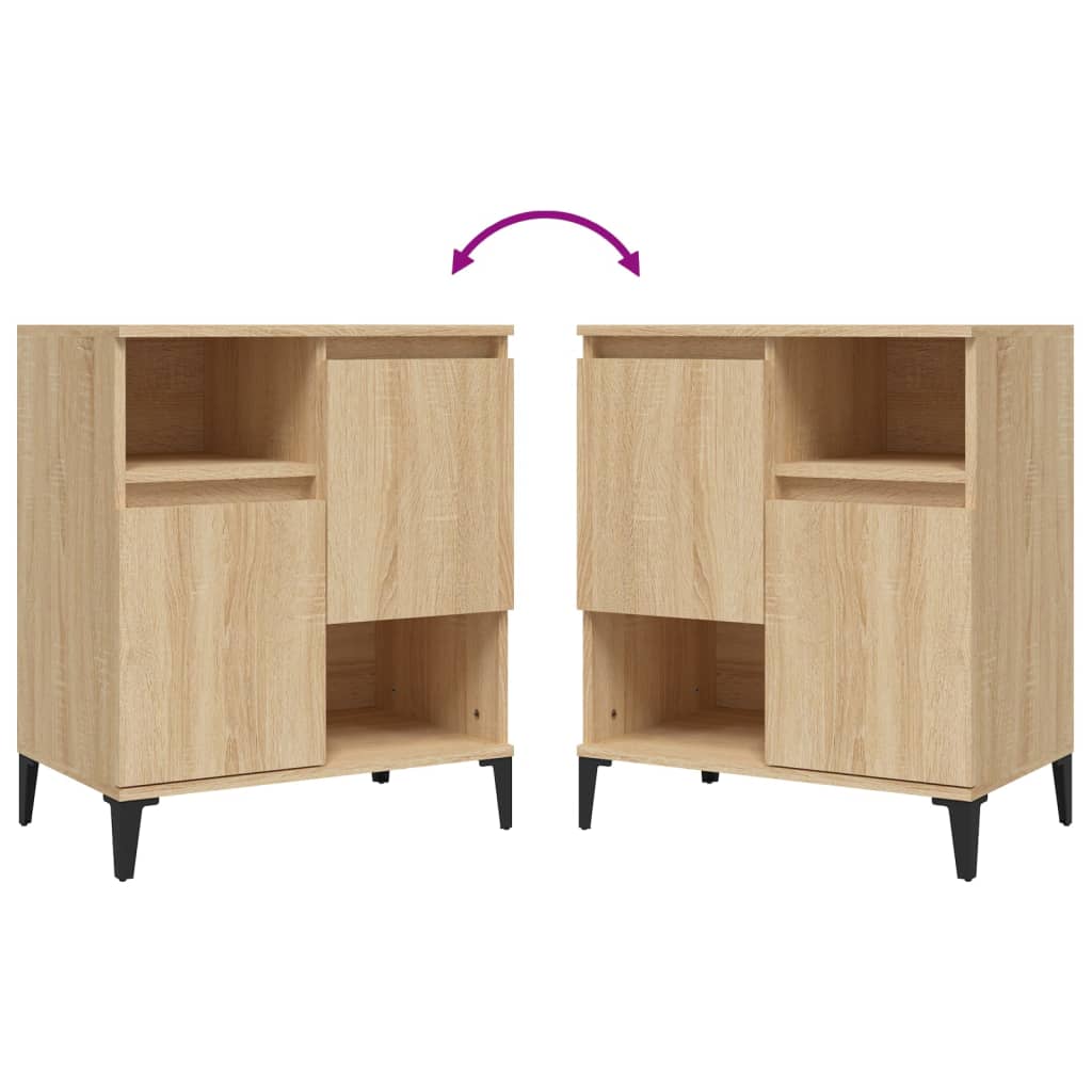 skænke 3 stk. 60x35x70 cm konstrueret træ sonoma-eg
