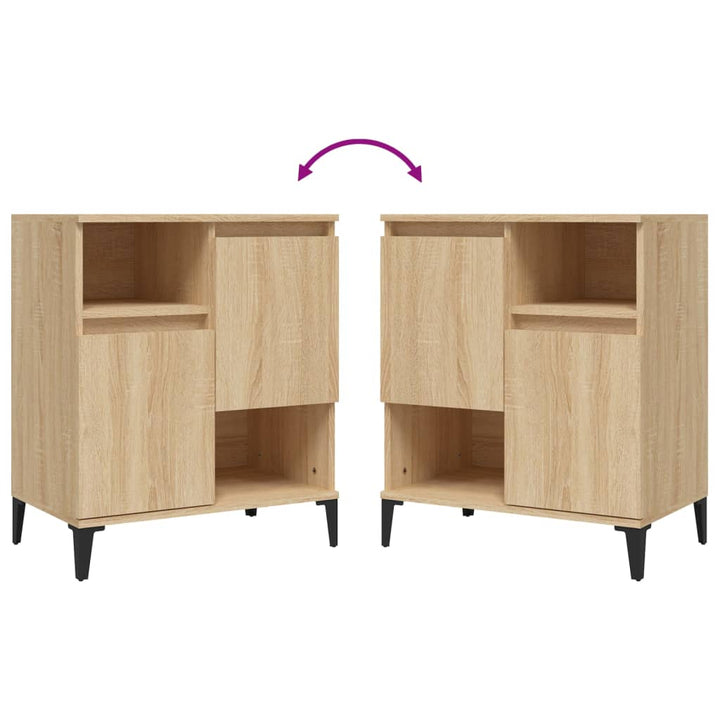skænke 3 stk. 60x35x70 cm konstrueret træ sonoma-eg