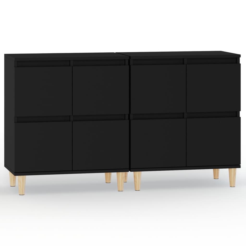 skænke 2 stk. 60x35x70 cm konstrueret træ sort