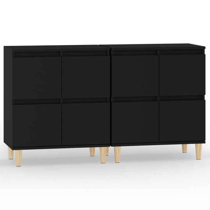 skænke 2 stk. 60x35x70 cm konstrueret træ sort