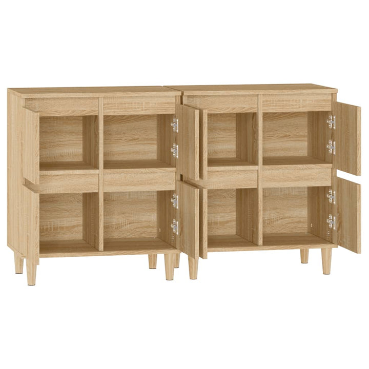 skænke 2 stk. 60x35x70 cm konstrueret træ sonoma-eg