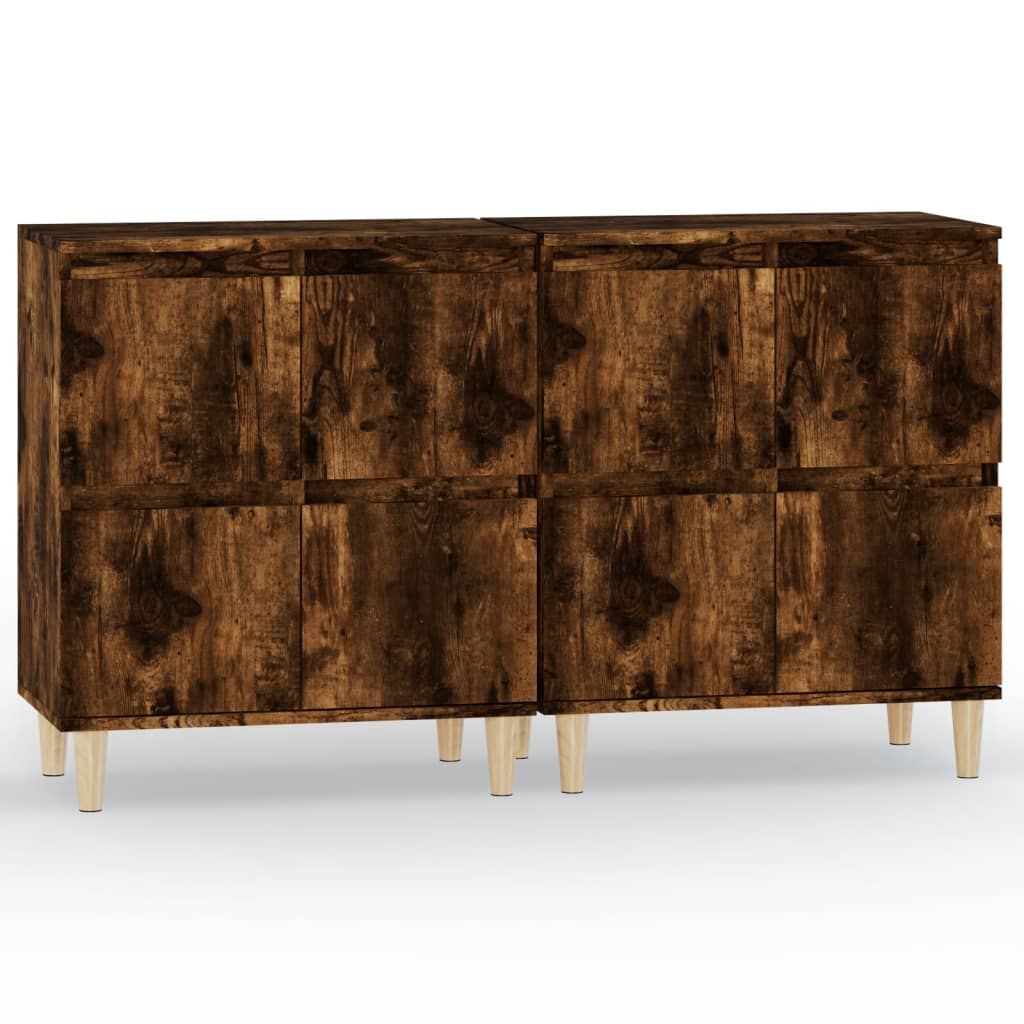 skænke 2 stk. 60x35x70 cm konstrueret træ røget egetræsfarve