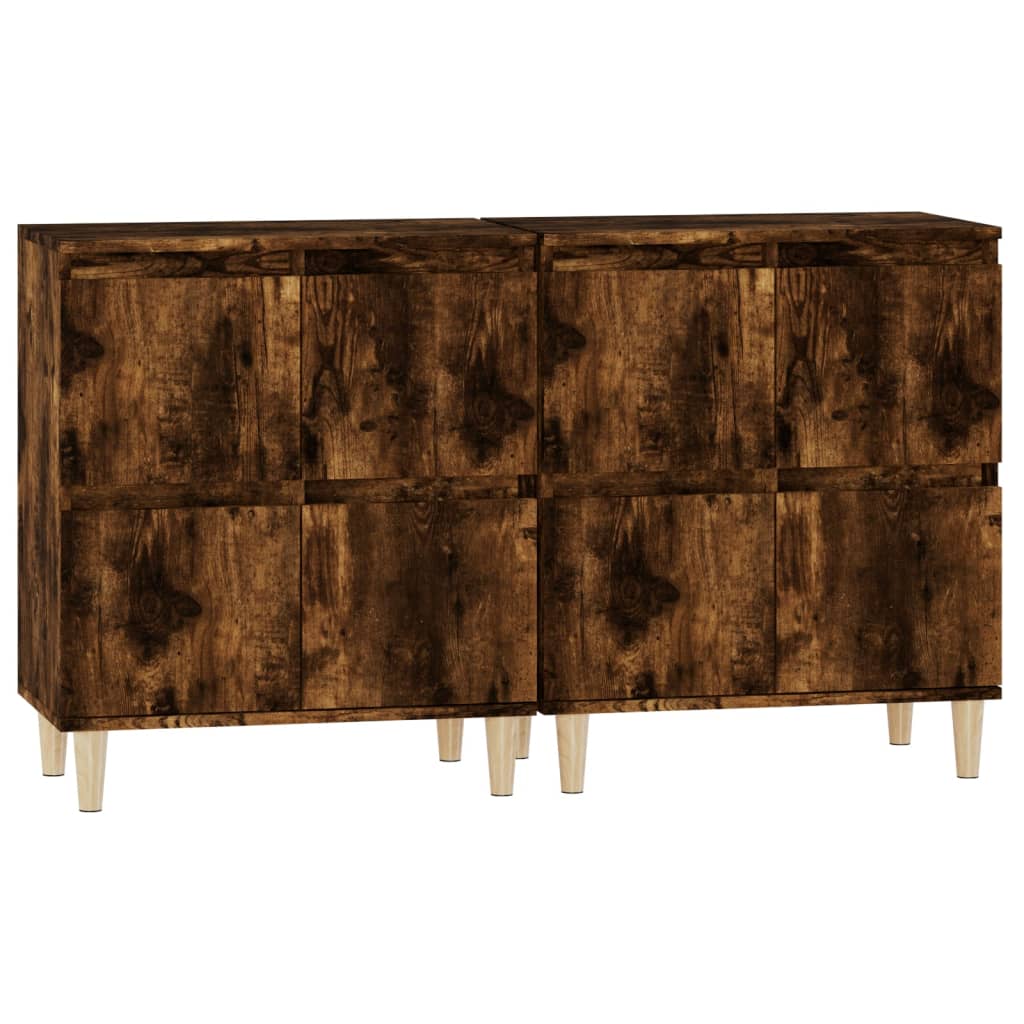 skænke 2 stk. 60x35x70 cm konstrueret træ røget egetræsfarve