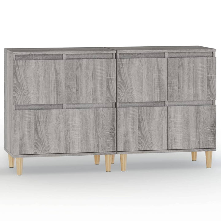 skænke 2 stk. 60x35x70 cm konstrueret træ grå sonoma-eg