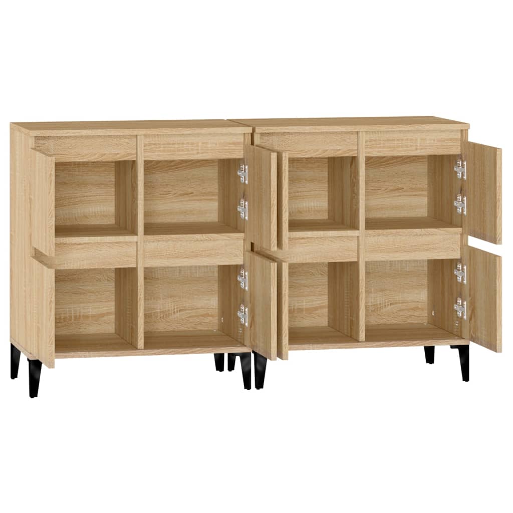skænke 2 stk. 60x35x70 cm konstrueret træ sonoma-eg