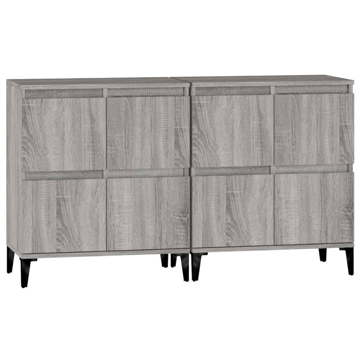 skænke 2 stk. 60x35x70 cm konstrueret træ grå sonoma-eg